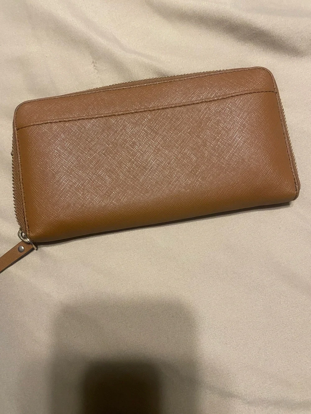 kate spade Cognac Zip-Around Leather Wallet